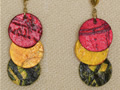 Three Disk Dangle-Beet Mexican Papaya Zucchini